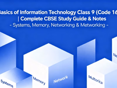 Basics of Information Technology Class 9 (Code 165) Complete CBSE Study Guide & Notes - Systems, Memory, Networking & Multimedia