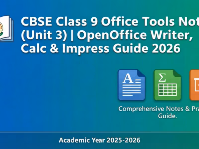 CBSE Class 9 Office Tools Notes (Unit 3) OpenOffice Writer, Calc & Impress Guide 2026