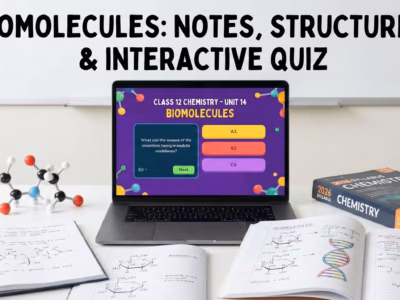 Class 12 Chemistry Unit 14 Biomolecules Notes, Structures & Interactive Quiz (2026 Syllabus)