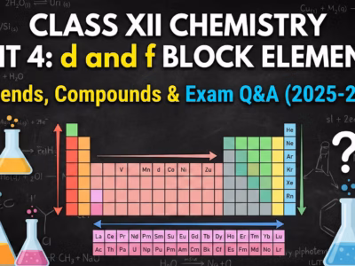Class XII Chemistry Unit 4 d and f Block Elements Trends, Compounds & Exam Q&A (2025-26)